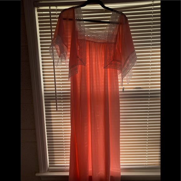 Vintage Pink Sheer pink dress/gown - Picture 2 of 5